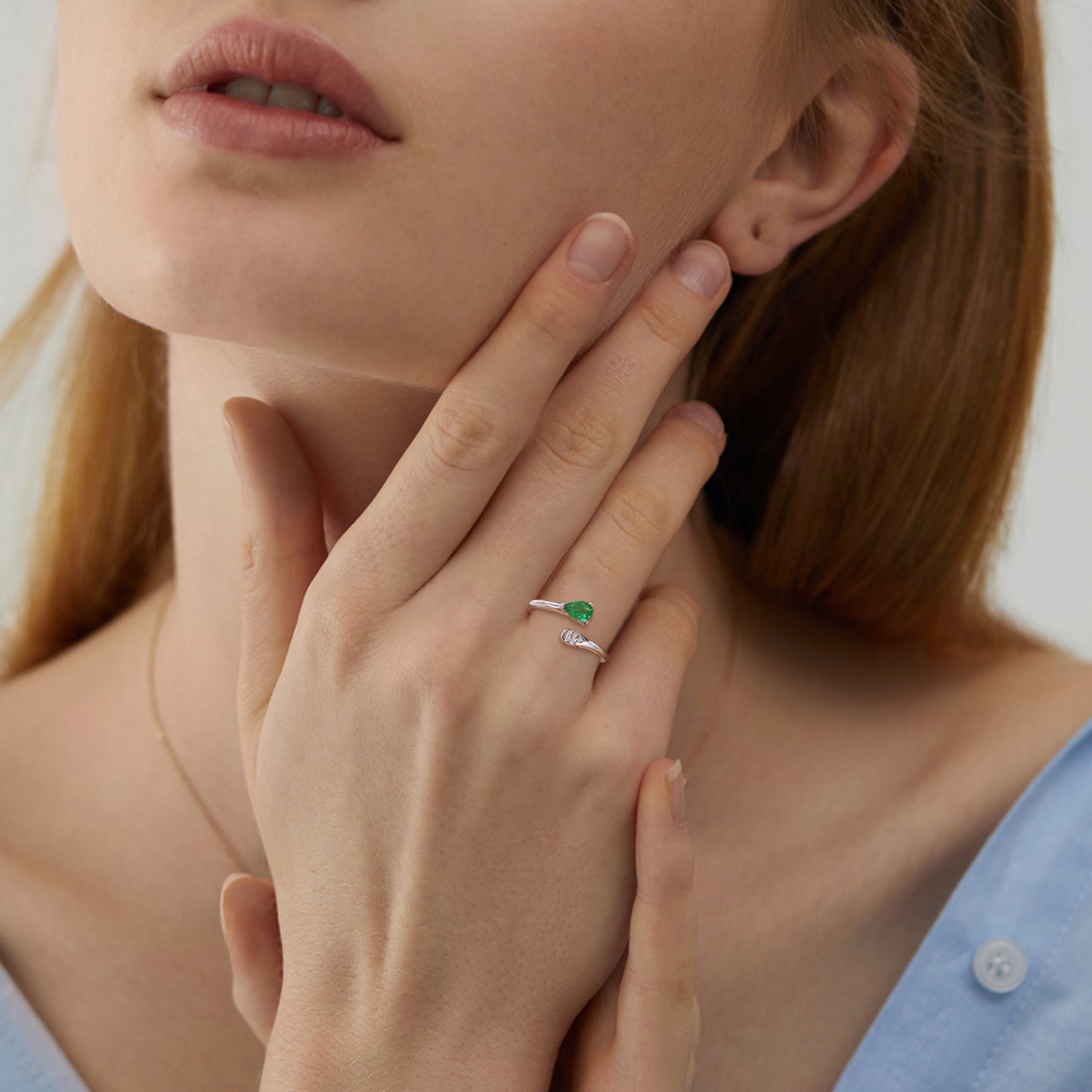 Emerald Adjustable Ring — Minimal 925 Silver Everyday
