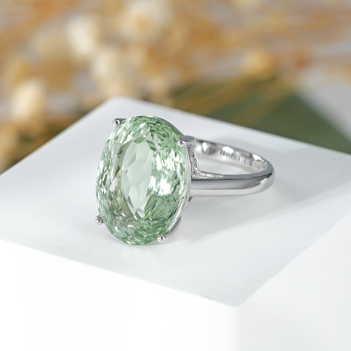 Large Amethyst Statement Ring — 925 Silver Retro Gemstone