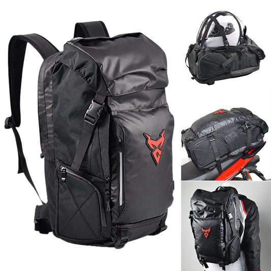 Motorcycle Travel Backpack — Helmet Carrier, 35L