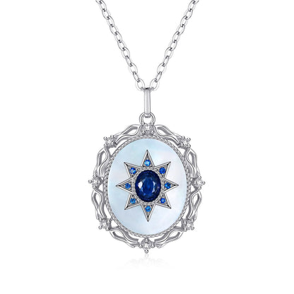 Dainty Sapphire Pendant — 925 Silver Everyday Necklace