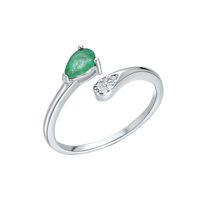 Emerald Adjustable Ring — Minimal 925 Silver Everyday