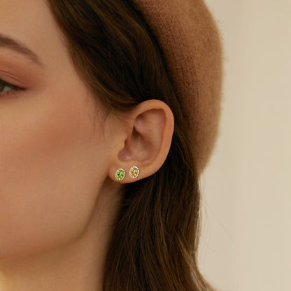Topaz & Peridot Drop Earrings — 925 Silver Luxury