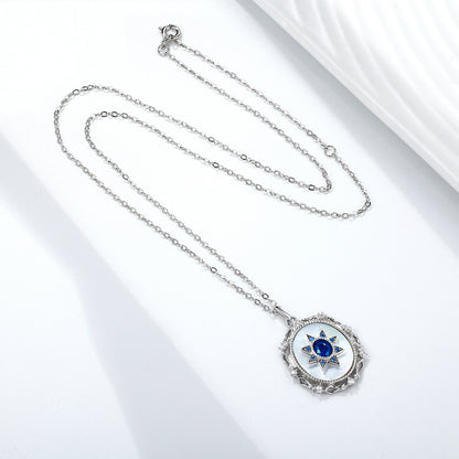 Dainty Sapphire Pendant — 925 Silver Everyday Necklace