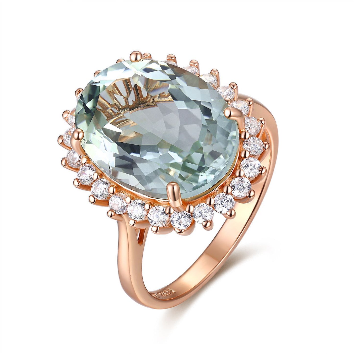 Green Crystal Wedding Ring — 925 Silver for Women