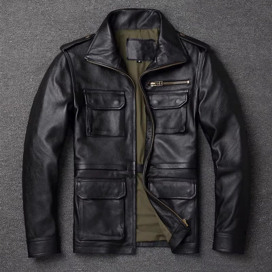Leather Workwear Jacket — Unisex, Autumn-Winter Riding