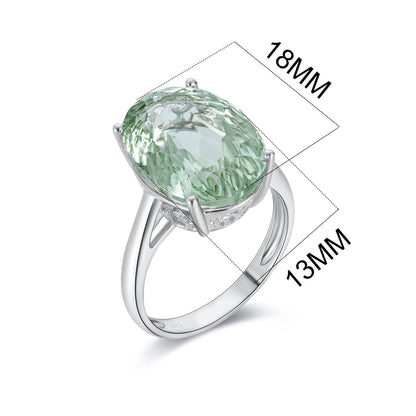 Large Amethyst Statement Ring — 925 Silver Retro Gemstone